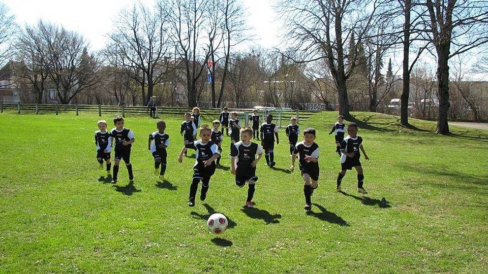 Die Kinder der Pasinger G-Jugend vor ihrer großen