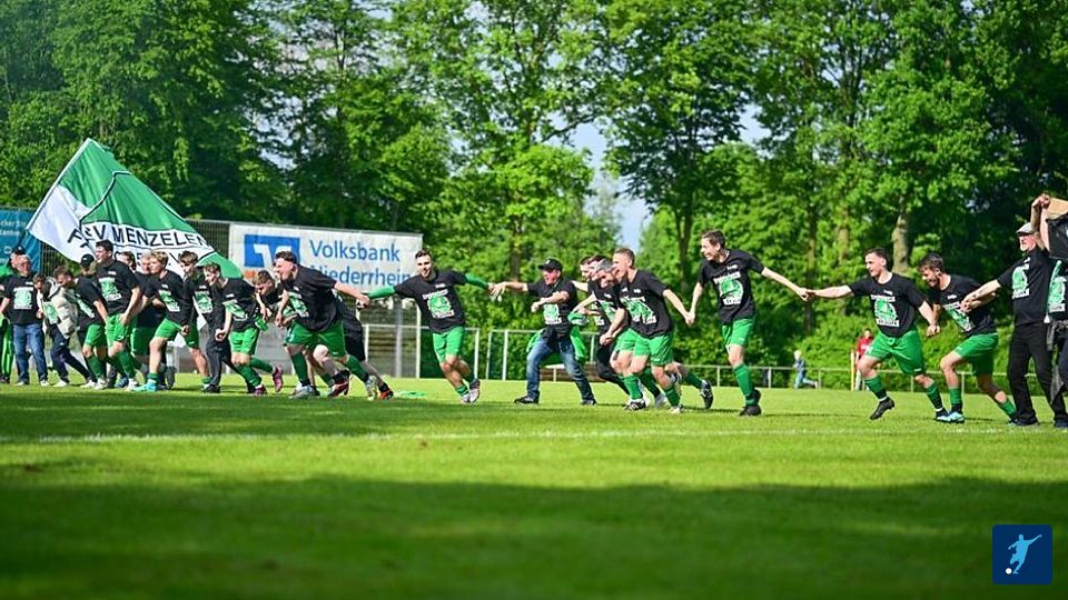 Der SV Menzelen steigt als Kreisliga-B-Meister in die Kreisliga A Moers auf! Fotos vom SV Menzelen zugeschickt.