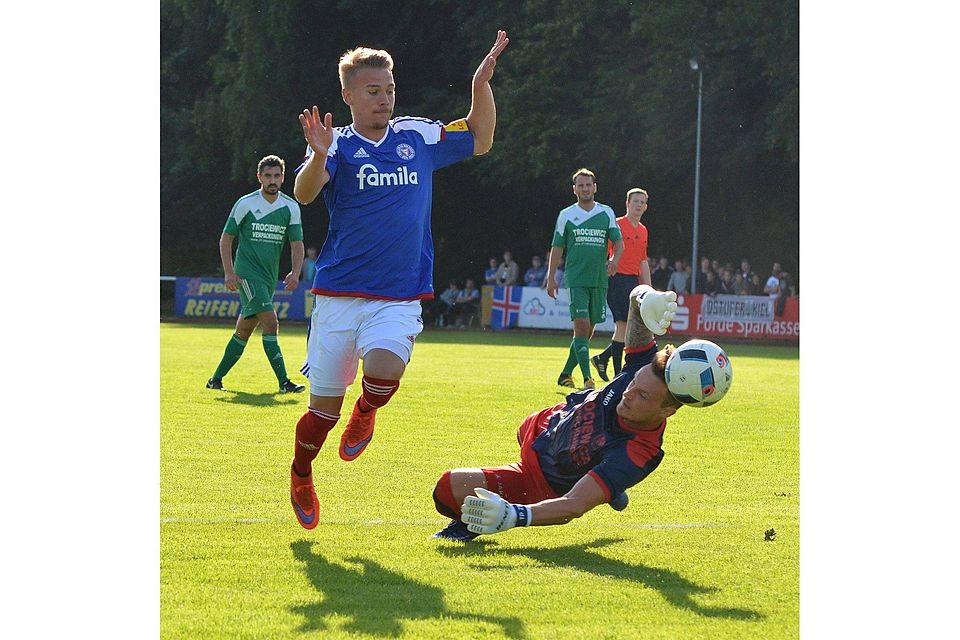 Luca Dürholtz traf am Dienstag beim Freundschaftsspiel gegen den TSV Klausdorf gleich viermal. Foto: Hermann.