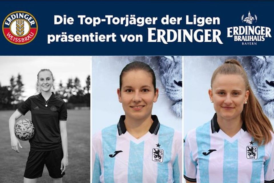 Kira Winter (mi.) von den Frauen des TSV 1860 München führt in der Torjägerliste.