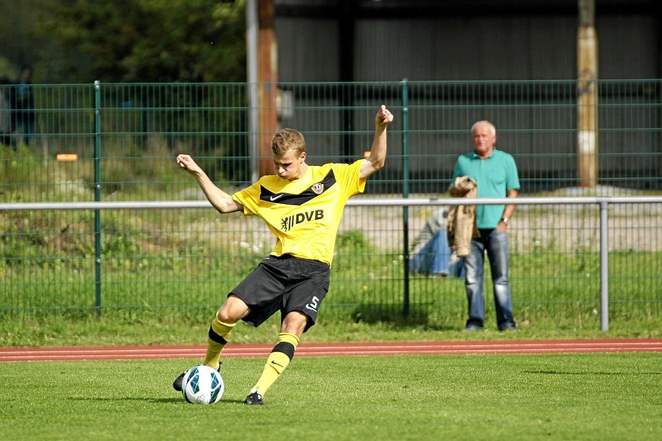 Kevin Kratz im Einsatz für Dynamo Dresden.