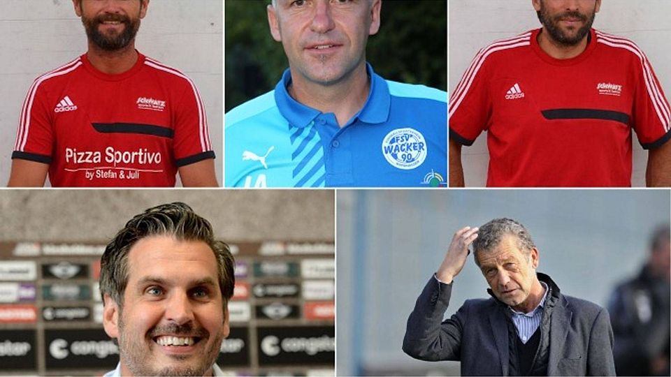 Milan Lapuh (o. li.), Joe Albersinger (o. Mitte), Michael Steidle (o. r.), Thomas Meggle (u. li.) und Florian Hinterberger (u. re.) bedauern den Niedergang der Starnberger. (Foto: David Gasser, Axel Kammerer, mis, dpa)