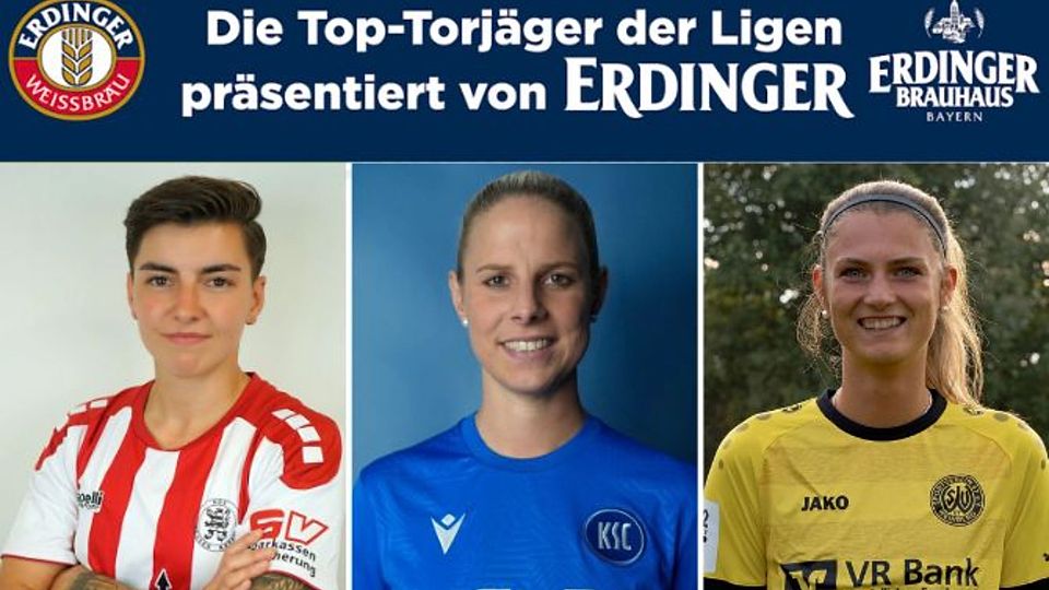 Das Rennen um die Torjägerkanone spitzt sich zu. Melissa Zweigner-Genzer (m.), Johanna Hildebrandt (l.),  Anna Hofrichter.
