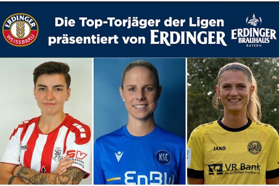 Das Rennen um die Torjägerkanone spitzt sich zu. Melissa Zweigner-Genzer (m.), Johanna Hildebrandt (l.),  Anna Hofrichter.