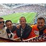 Moritz Auras, Constantin Buchholz, Julian Riedl und Dominik Pfeifer (von links) vom TSV Gerabronn erlebten das Aus der deutschen Nationalelf im EM-Halbfinale auf der Tribüne des Stadions  in Marseille mit.