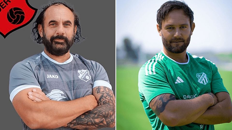 Marco Peter (li.) und Florian Braumandl coachen ab den FC Ruderting. 
