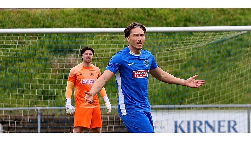 Ratlos: Der zweifache Torschütze Malik Schäfer und Eintracht-Keeper Felix Basting, der leicht verletzt raus musste.	Foto: Mario Luge