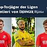 Tobias Lermer, Gilbert Diep und Andreas Wagner sind die besten Torschützen der Bayernliga Süd.