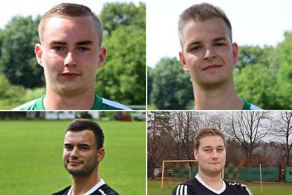 Tim Wittchen (o.li.), Paul Schulz (o.r.), Maik Bierbaum (u.li.) und John Bele (u.r.) kehren zum TSV Cottbus zurück.