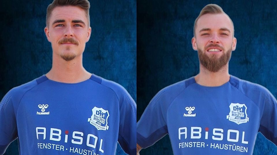 Max Haubus (li.) und Robin Müller haben ihre Verträge bei der DJK Blau-Weiß Mintard verlängert.