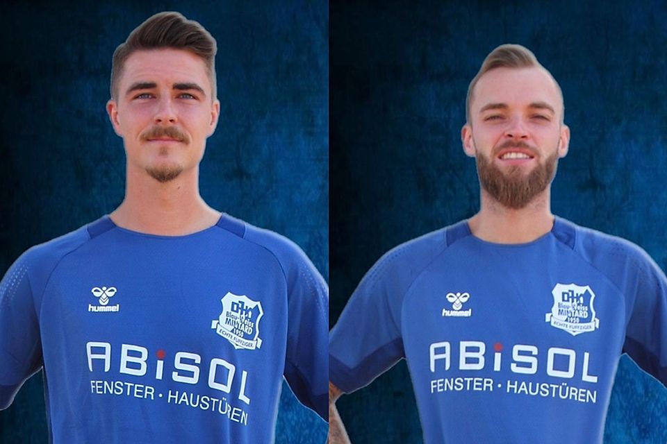 Max Haubus (li.) und Robin Müller haben ihre Verträge bei der DJK Blau-Weiß Mintard verlängert.