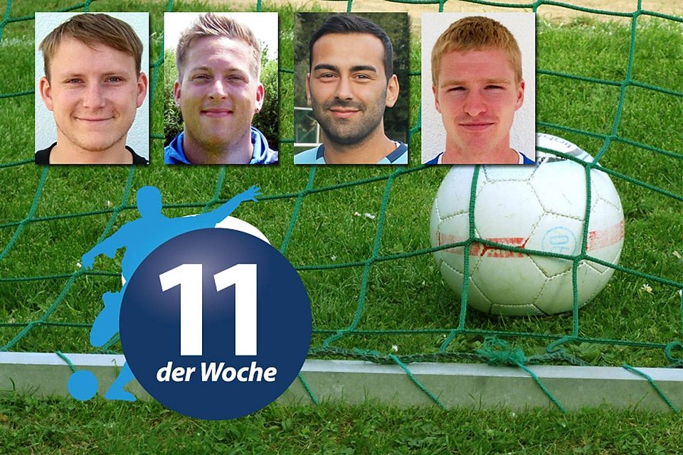 In die FuPa-Elf der Woche haben es (von links) Jürgen Eisenhofer (SV Villenbach), Nikolaj Müller (FC Medlingen), Volkan Öztürk (Türk GB Günzburg) und Christian Langhammer (TSV Bäumenheim) geschafft.