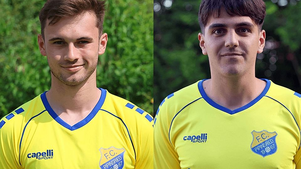 Benedikt Wiegert (li.) und Antonio Mlakic verabschieden sich vom FC Pipinsried