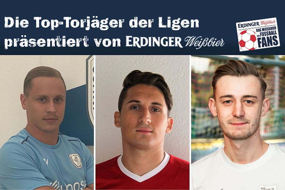 Die drei treffsichersten Torjäger der Münchner Kreisklassen. Henning (l.), Kovacevic und Truntschka (r.).