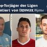 Die drei treffsichersten Torjäger der Münchner Kreisklassen. Henning (l.), Kovacevic und Truntschka (r.).