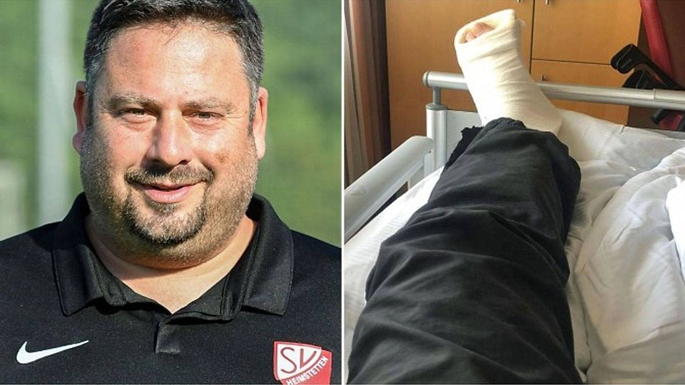 Michael Matejka hat sich am Freitag beim Auswärtsspiel in Augsburg das Wadenbein gebrochen und das Syndesmoseband gerissen.  Sven Leifer / privat