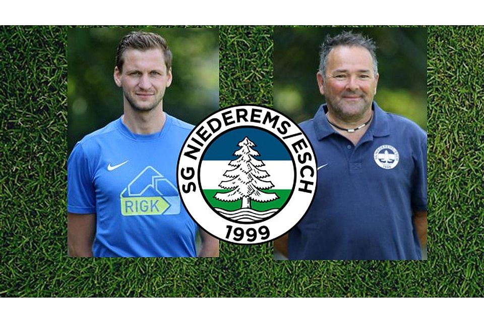 Werden auch zur Saison 2019/20 an der Seitenlinie der SG Niederems/Esch stehen: Björn Pauly und Markus Bölsing.  F: Leichtfuß