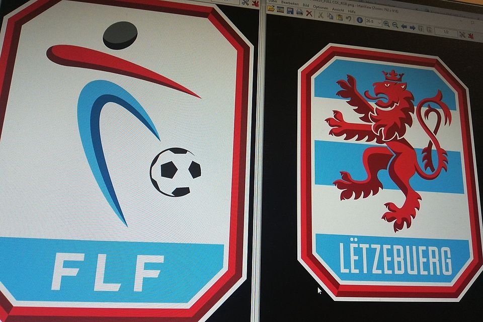 Links das neue Logo der FLF, rechts das der Nationalmannschaften