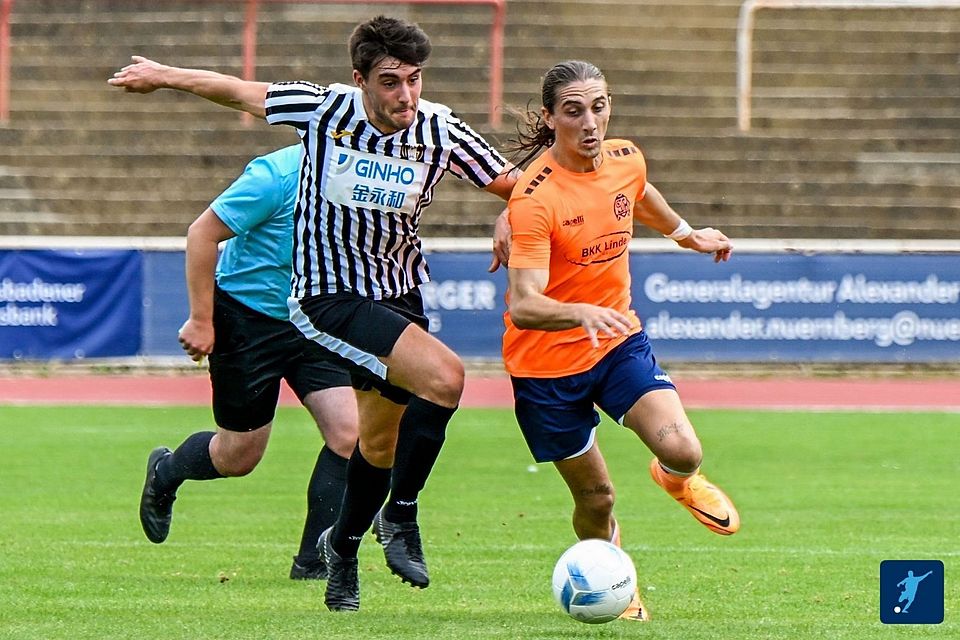 Athanasios Nakos (rechts) war beim Erfolg des SV Wiesbaden in Hadamar nicht zu stoppen und erzielte vier Treffer.