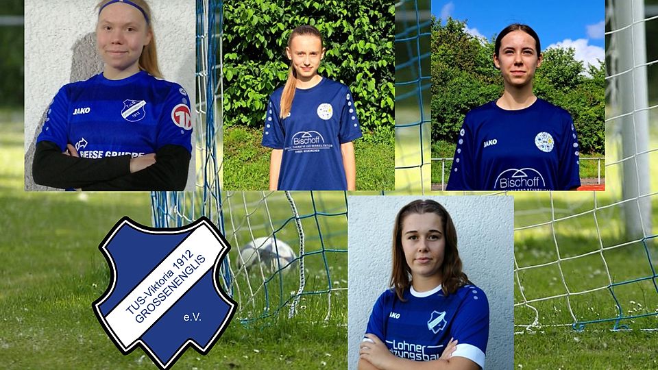 Die vier Torschützinnen gegen Allendorf: Victoria Pfaff, Lara Langhof, Laura Schnell sowie Sophie Bornemann