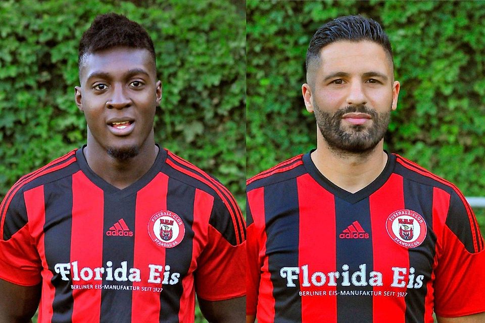 Amoako Mannah (li.) und Özkan Yilmaz (r.) wechseln vom FC Spandau 06 zum SV Falkensee-Finkenkrug.