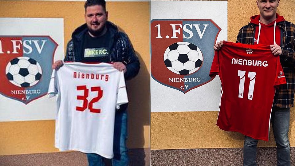 Philipp Schulze (links) und Eddie Kümmel stoßen im Sommer zum 1. FSV Nienburg.