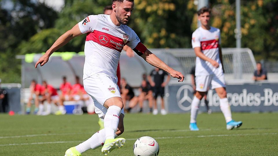 Zwei Tore im Test gegen Calcio Leinfelden-Echterdingen: VfB-II-Kapitän Lukas Kiefer.