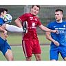 Die Azzurri (links Sedat Yasar und rechts Uli Haas) gehen gegen Aschbach (Mario Kuntz) auf Nummer „ganz sicher“ und siegen 5:1.	Foto: Thorsten Gutschalk