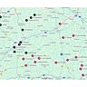Die geografische Einteilungsübersicht der beiden Kreisligen im Fußballkreis West 
