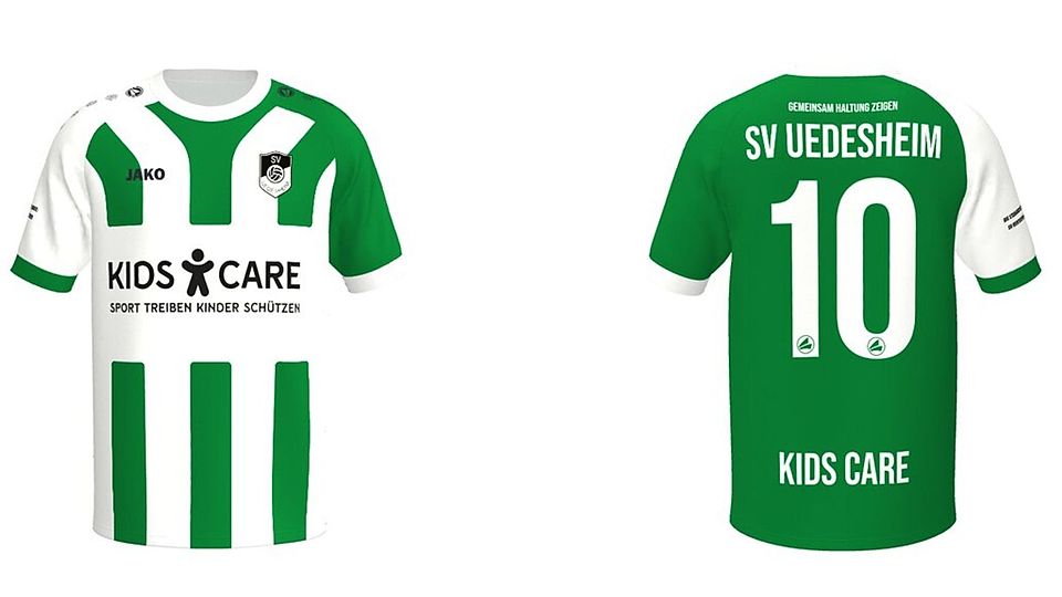  Jugendtrikot des SV Uedesheim mit Kids Care-Logo.