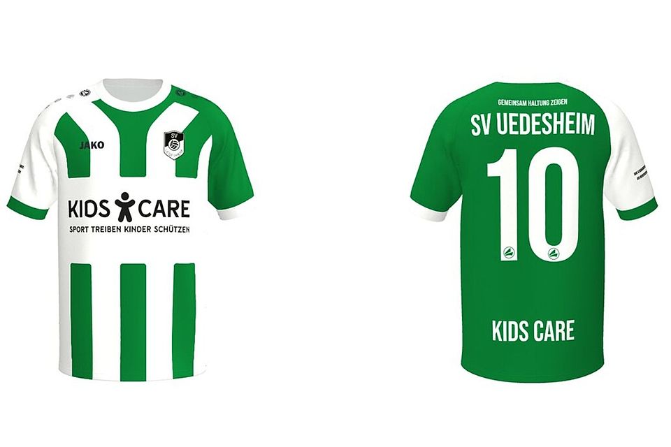  Jugendtrikot des SV Uedesheim mit Kids Care-Logo.