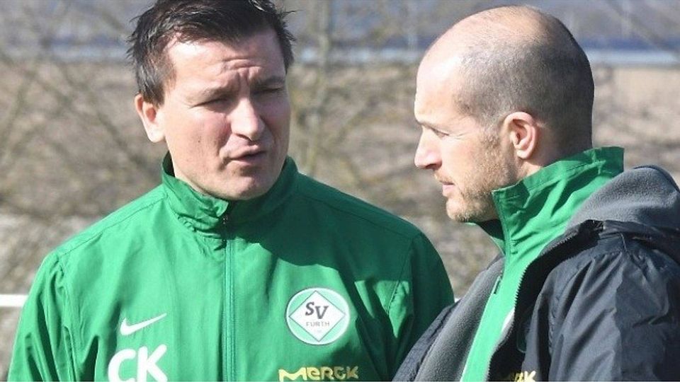Markus Stephan, Vorsitzender des SV Fürth (rechts), hätte gerne mit Trainer Cetin Karaman weiter zusammengearbeitet.	Foto: Strieder