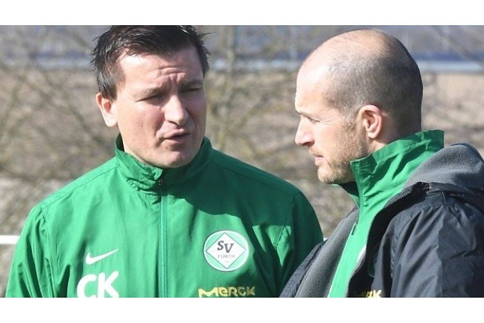 Markus Stephan, Vorsitzender des SV Fürth (rechts), hätte gerne mit Trainer Cetin Karaman weiter zusammengearbeitet.	Foto: Strieder