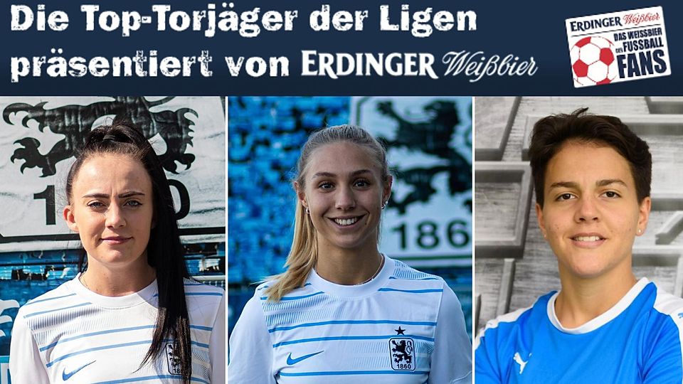 Sofia Endrizzi (mi.) erzielte gegen den FC Perlach sechs Tore. Teamkollegin Stefanie Stepberger (li.) verzeichnete im selben Spiel einen Viererpack.