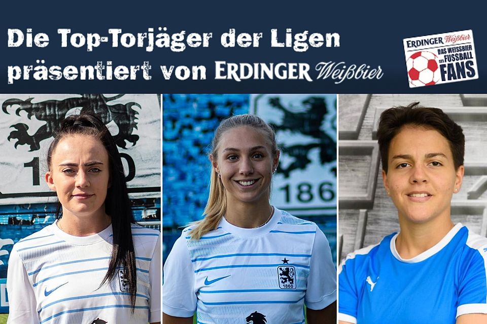 Sofia Endrizzi (mi.) erzielte gegen den FC Perlach sechs Tore. Teamkollegin Stefanie Stepberger (li.) verzeichnete im selben Spiel einen Viererpack.