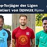 Die drei besten Torschützen der Münchner A-Klassen: Wassa (l.), Martinovic (M.) und Kisungu (r.).