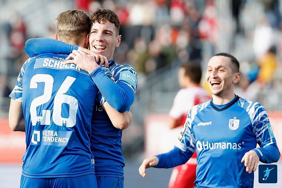 Vor zwei Jahren jubelte Florian Kath (links) noch mit den FCM-Profis. Am Sonnabend feierte er sein Comeback in der U23 der Blau-Weißen.