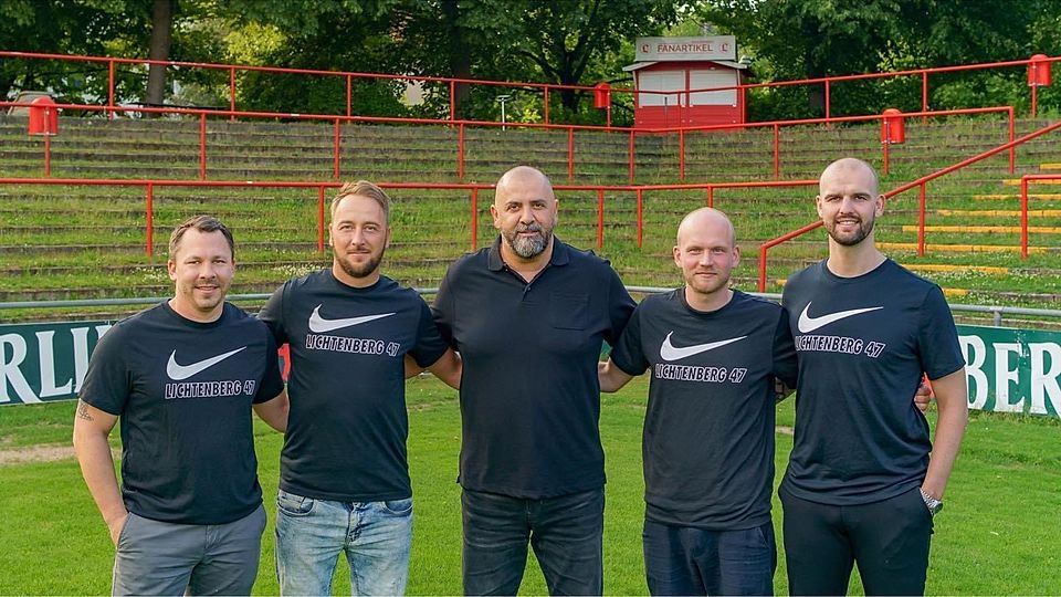 Das neue Trainerteam und die sportliche Leitung von Lichtenberg 47.