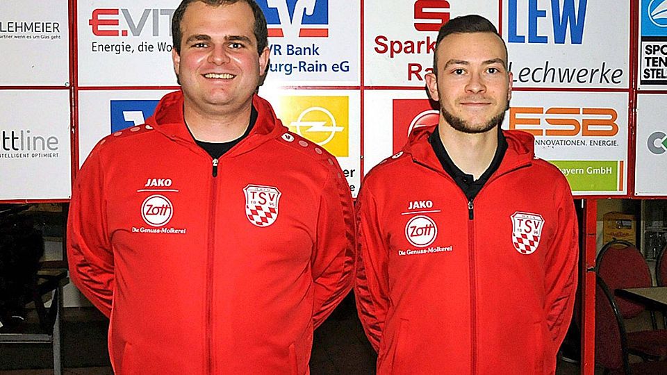 Das neue junge Trainergespann des TSV Rain II: Johannes Hanfbauer (links) und Michael Haid.