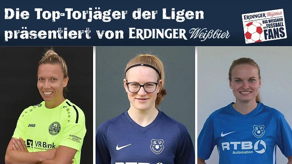 Nina Heisel, Nina Penzkofer und Anja Riebesecker (v.l.n.r.) sind die besten Torjägerinnen der Frauen-Regionalliga Süd Staffel 2.