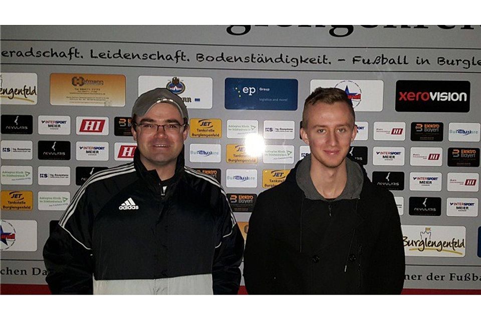 ASV-Coach Matthias Bösl mit Rückkehrer Marius Hinkel  Foto: bsb