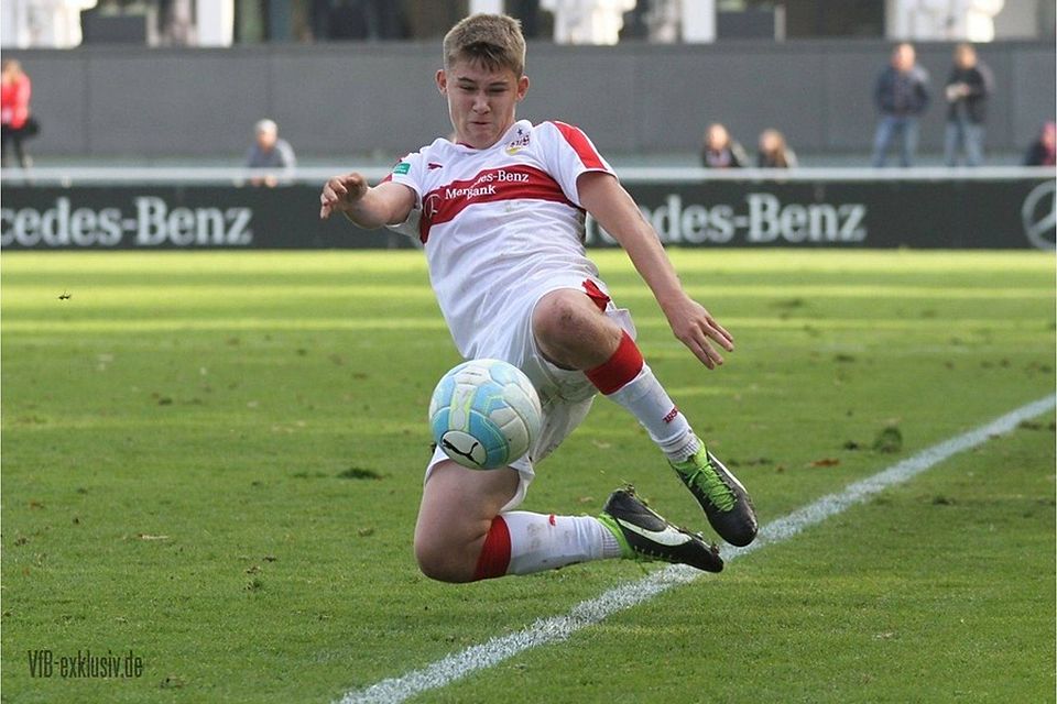 Der Einsatz von Marcel Bahm und seinen Mitspielern im Südschlager gegen den FC Bayern München stimmte. Am Ende mussten sich die U17-Junioren des VfB Stuttgart aber knapp mit 1:2 geschlagen geben. F: Lommel