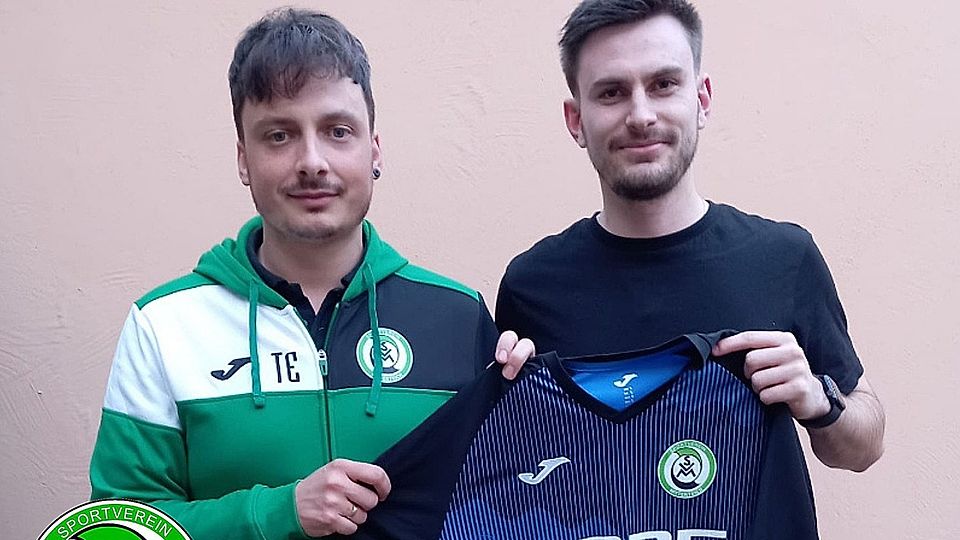 Sportlicher Leiter Tobias Eckert (links) mit Sommer-Neuzugang Julian Künzel.