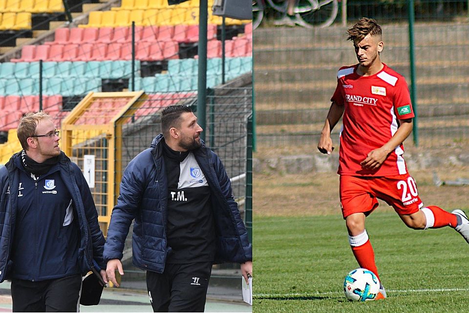 Roman Linke (li.) und Torsten Mattuschka (m.) haben ihre Verträge bei der VSG Altglienicke verlängert. Emir Can Gencel (r.) wechselt vom 1. FC Union Berlin zum Regionalligisten.