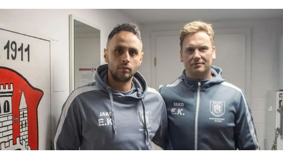 Zu Saisonbeginn beim VfL Biedenkopf II gemeínsam angetreten, nun gemeinsam zurückgetreten: Chefcoach Albert Veseli (links) und sein spielender Co-Trainer Sascha Dersch. © Anna Gerlach