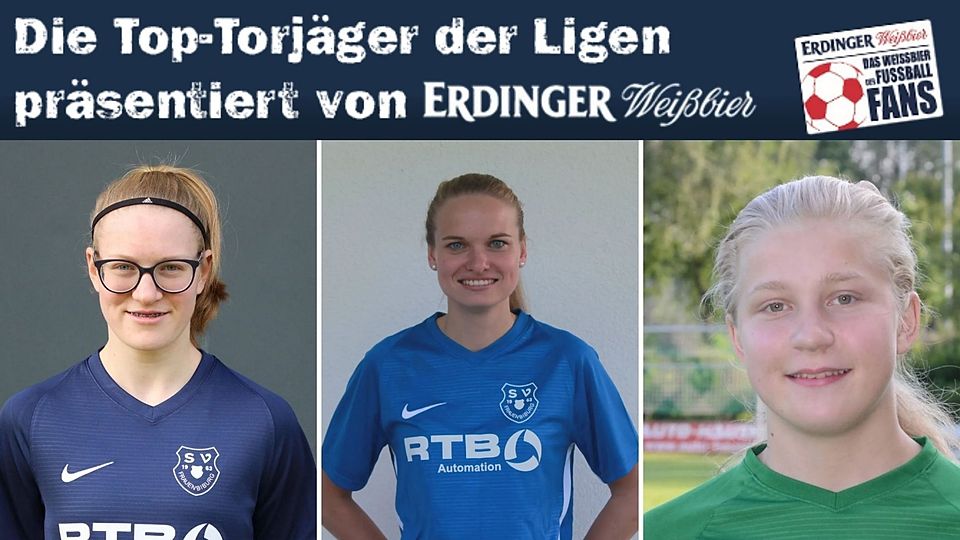 Wirbelten mit einem Spiel die ERDINGER-Torjägerliste durcheinander: Nina Penzkofer, Anja Riebesekcer und Veronika Auer (v.l.n.r.)