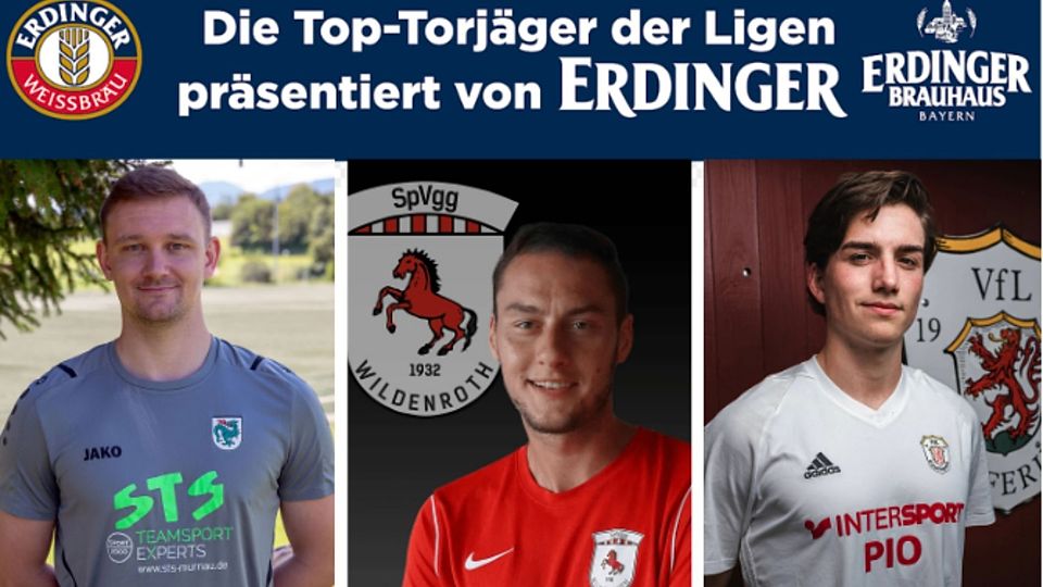 Eiskalt vor dem gegnerischen Tor: (v. li.) Josef Bierling, Maximilian Scheidl und Johannes Erdt, die besten Torschützen der Zugspitz-Kreisklassen.