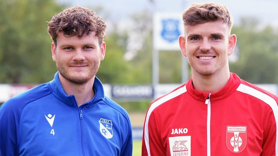 Für die Presse posierten vor dem Finale der Ruster Kapitän Matteo Größer (links) und sein Fautenbacher Pendant Philipp Jörger auf dem Ottenheimer Sportplatz.