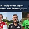 Tobias Lichtenstern (SV Prittriching), Bastian Lemberger (Sportfreunde Breitbrunn)  und Thomas Albrecht (SV Krün) sind die besten Torschützen der A-Klassen Zugspitze.
