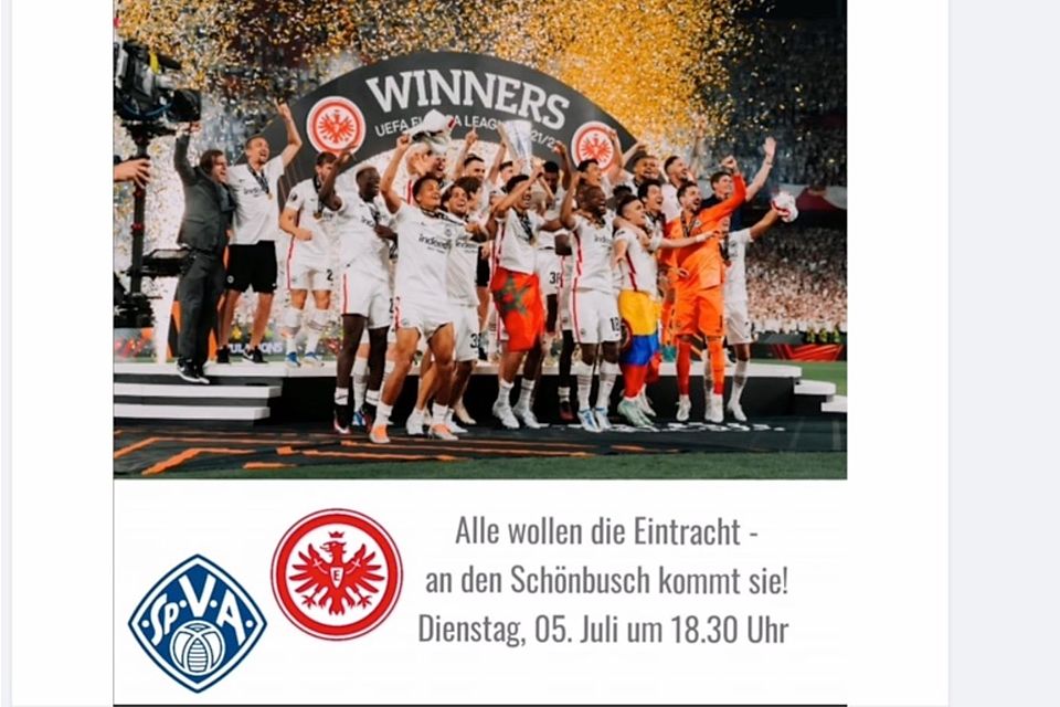 Highlight: Eintracht Frankfurt kommt zu einem Testspiel nach Aschaffenburg.